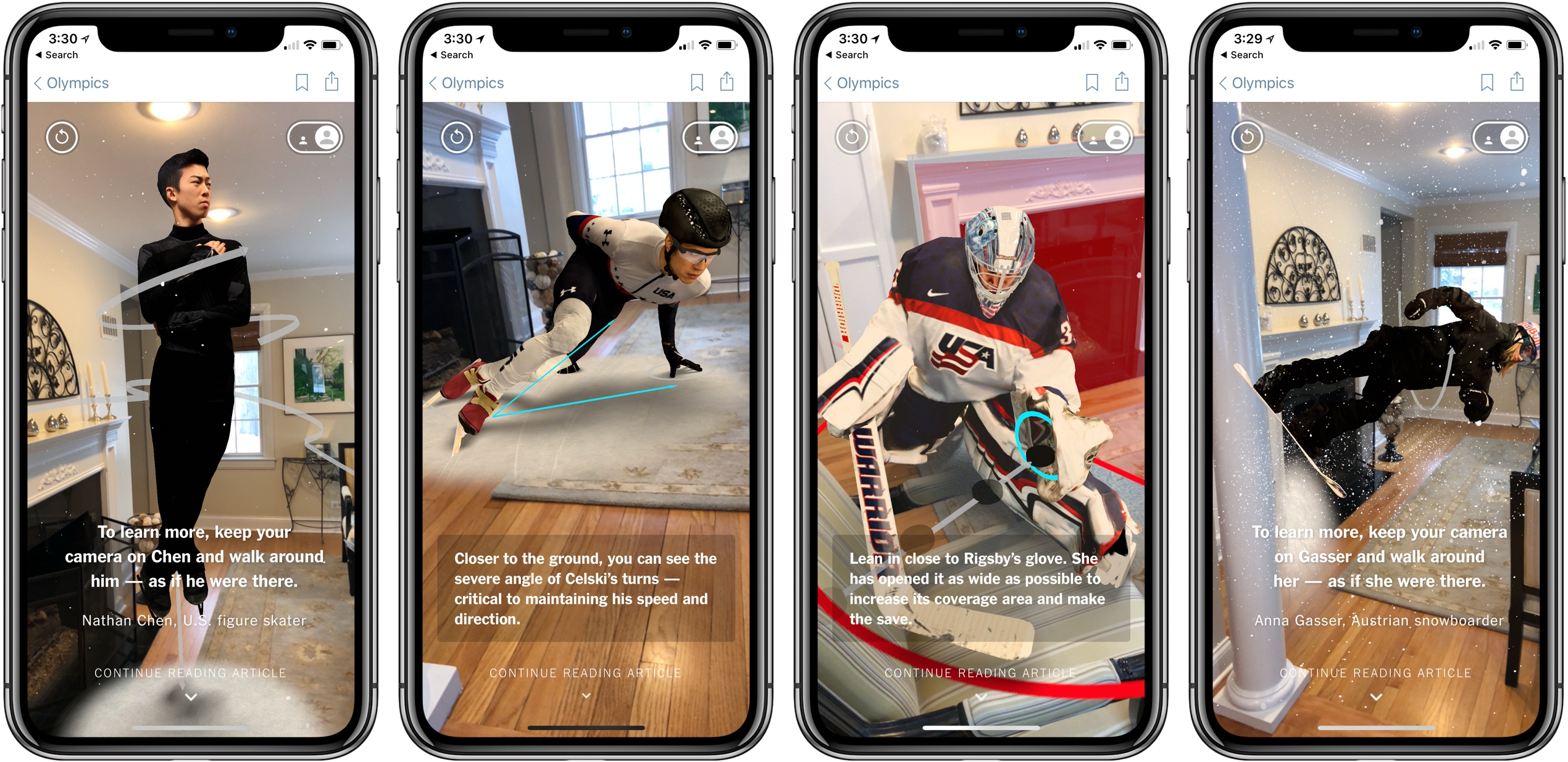 NY Times Tecnología Augmented Reality Olympics 